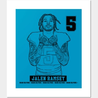 Jalen ramsey  | 5 | Football || Black retro Posters and Art